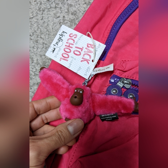 Kipling Vibrant Pink Bouree Backpack - Picture 3 of 5
